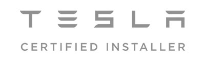 Tesla Certified Installer logo in partnership with Synergy 768 for cutting-edge solar installations.