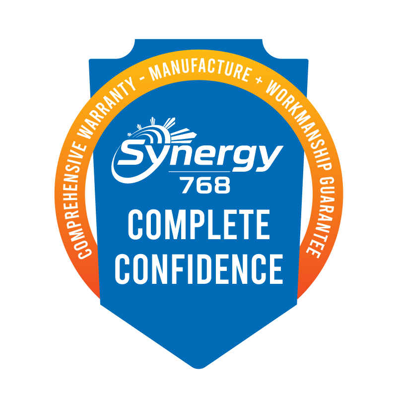 Synergy 768 Complete Confidence Warranty - Comprehensive Manufacture and Workmanship Guarantee.