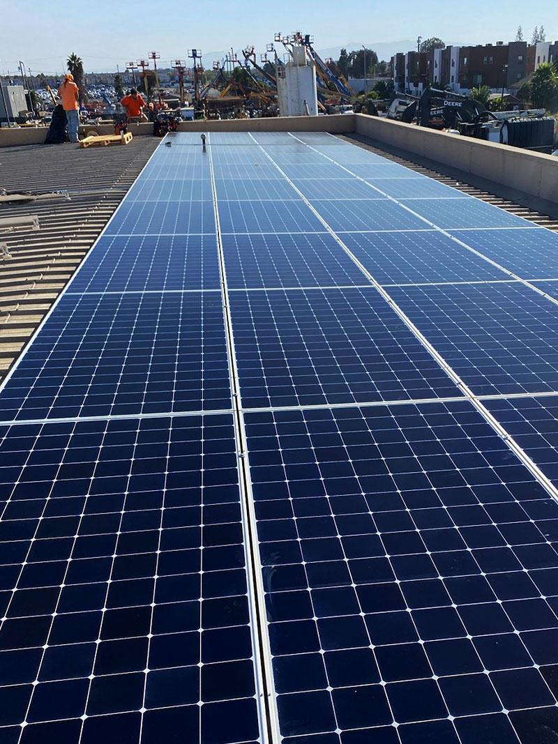 Commercial solar panel installation by Synergy 768, providing energy-efficient solutions for sustainable business operations.